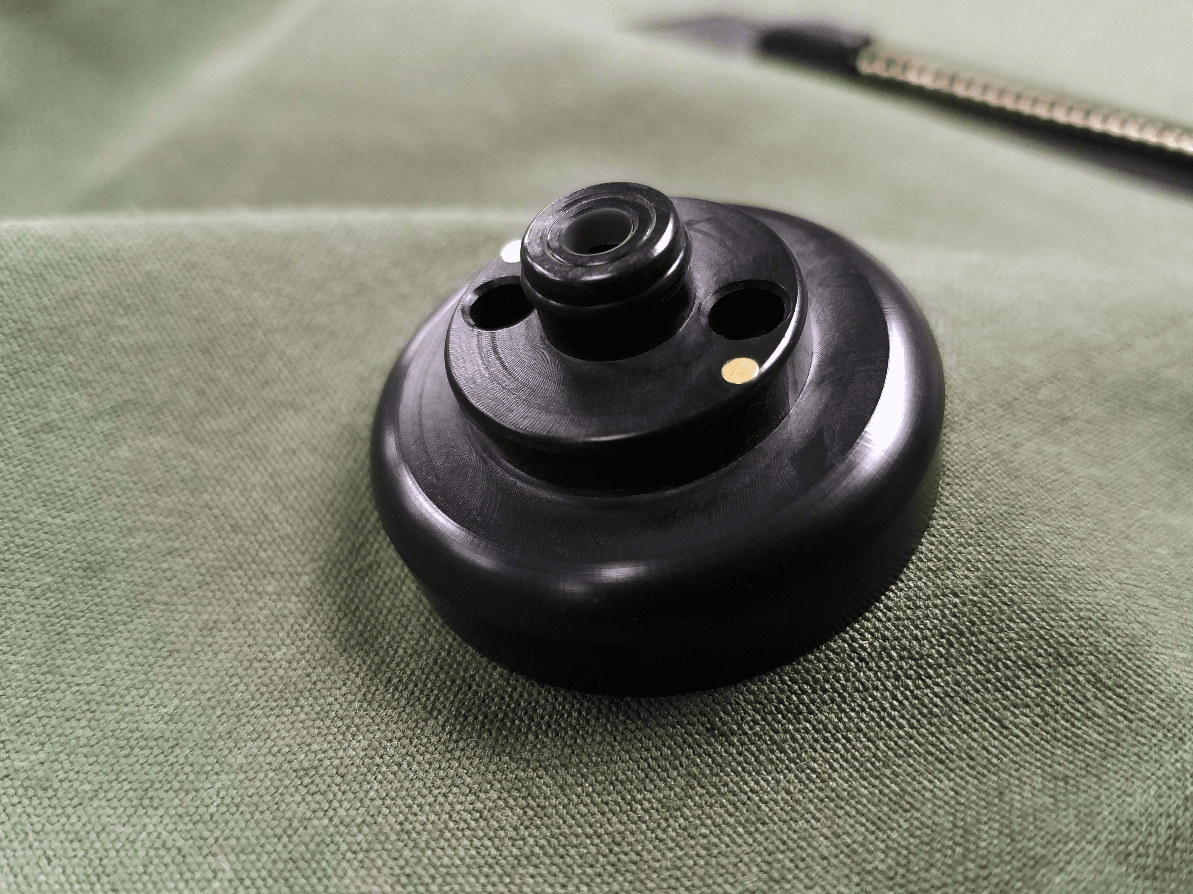 SKYDRATE male through suit connector integrated into a flight suit